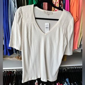 Loft. NWT. Smocked tee.
